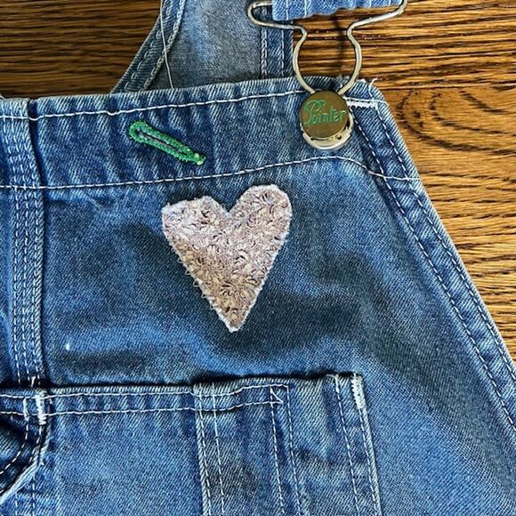 VTG Pointer Brand Denim Bib Overalls Womens XL (READ) Patchwork Western USA - Picture 10 of 16